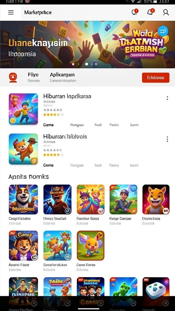 Layar permainan dengan tampilan grafis yang menawan.