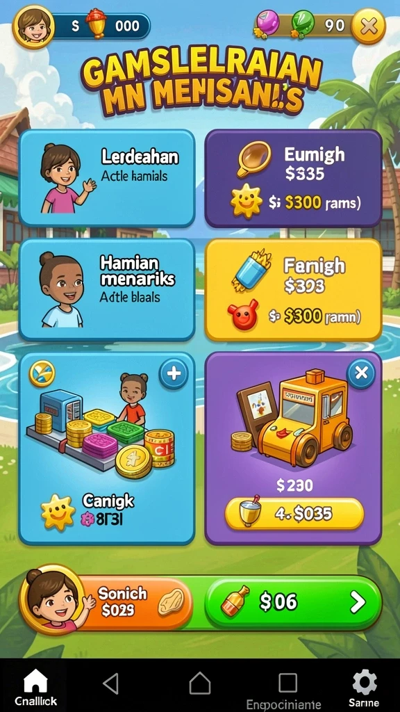 Tampilan menu utama yang menarik dan interaktif.