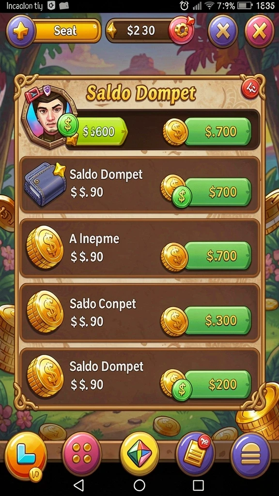 Screenshot memperlihatkan sistem reward yang menarik bagi pemain.