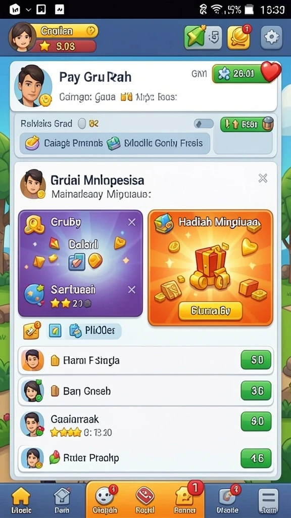 Screenshot menunjukkan menu upgrade karakter yang menarik.